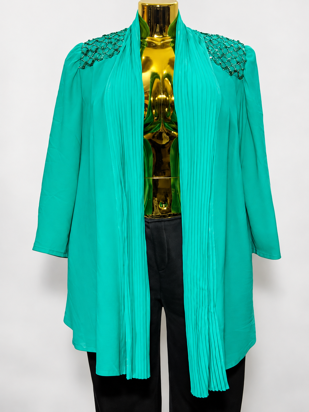 Turquoise Open-Front Blazer (UK Size L/Bust 38 to 40 – Female Blazer) #001 - Image 3
