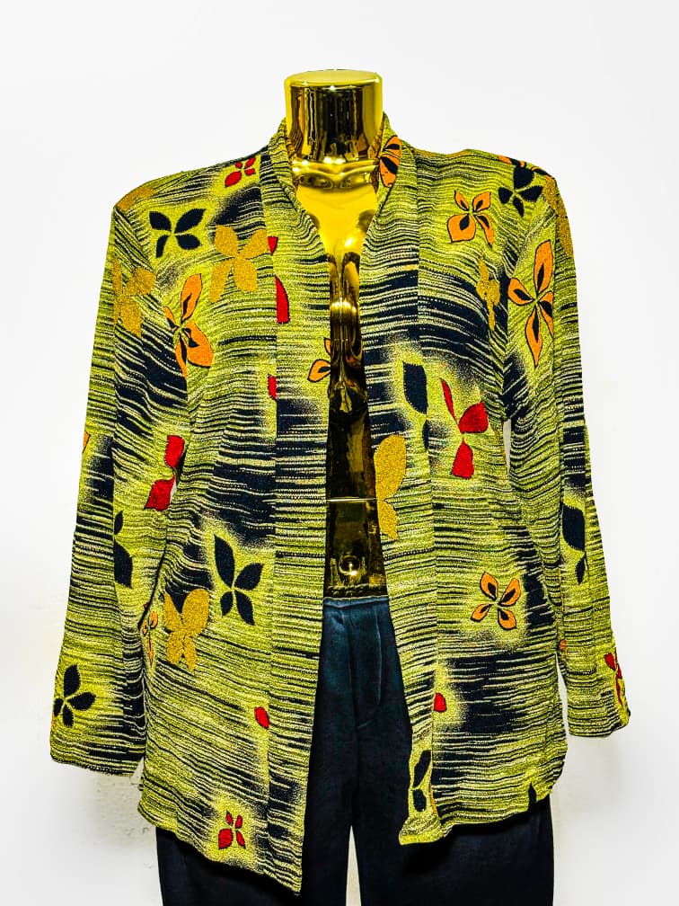 Multicolour Floral Patterned Open Blazer (UK Size XL/Bust 46 to 48 – Female Blazer) #013 - Image 2